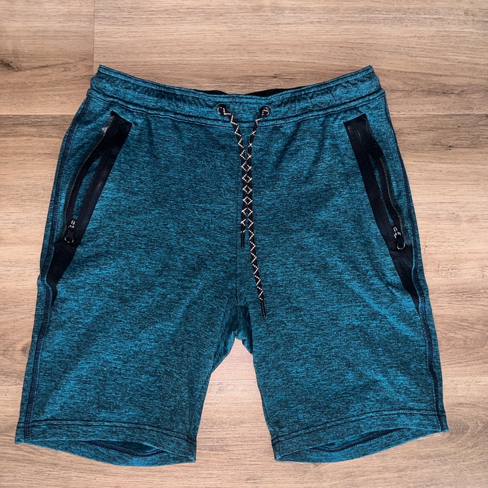 American Eagle Outfitters Teal Athletic Shorts with Black Details